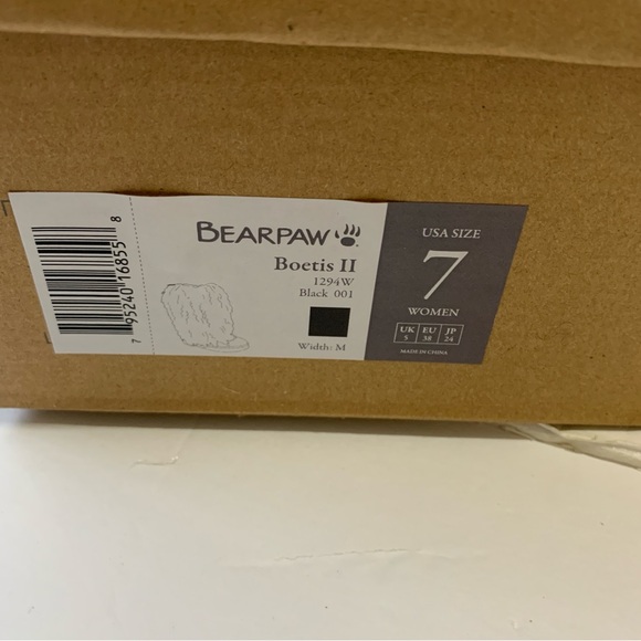 Bearpaw Boetis II Black Real Fur Winter Boots Women’s 7 New In Box - Picture 13 of 14